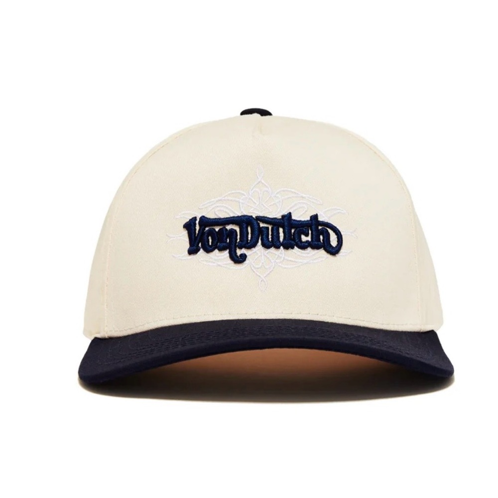 Von Dutch Cream and Black Baseball Cap